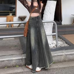 Women Denim Skirts Solid Skirt A Line Button Pocket Ankle Length Zipper Fly Empire Waist None Strech Casual Loose 2026 Autumn