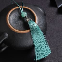 10Pcs Tassels Silky Handmade Soft Tassels Jade Bead Tassels DIY Craft Jewelry Car Key Chain Decor Pendants Smooth Fringe Trim