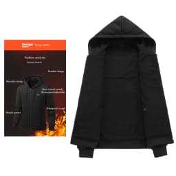 Hoodie Jacket That Will Heat Up Windproof 17 Zones Heated Hoodies Jackets Male Hoodie Winter Warm (Not Included The Power Bank)