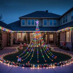 Solar Powered Decorative Star Waterfall Lights 8 Modes IP67 Waterproof Outdoor Party Ambient String Lights Xmas Tree Decor