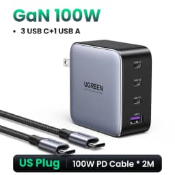 UGREEN 100W GaN Charger USB C PD Fast Charger QC4.0 3.0 Quick Charge Phone Charger For iPhone 17 16 15 Pro Macbook Laptop Tablet