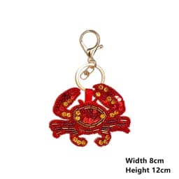 Cute Conch/Starfish/Crab/Seashell Appliques Embroidered Beaded Decals Keychains DIY Bags Charms Ocean-theme Hanging Ornament