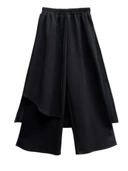 [EAM] High Elastic Waist Black Irregular Long Wide Leg Trousers New Loose Fit Pants Women Fashion Tide Spring Autumn 2026 1Z289