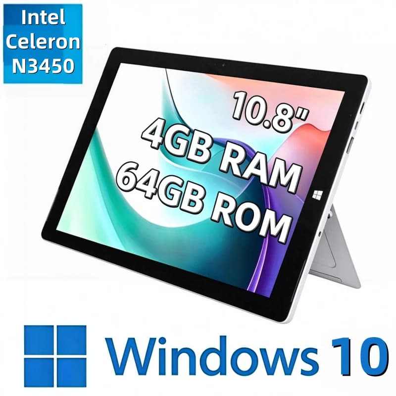CWI540 Tablet 10.8" Windows 10 Intel Celeron N3450 4GB RAM 64GB ROM 1920 *1280 IPS Screen 2*USB 3.0 Port