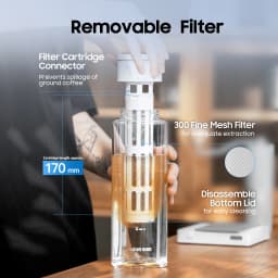 MHW 3BOMBER 1/2 Pack 600ML Cold Brew Coffee Maker Detachable Coffee Pot with Mesh Filter Home Barista Tool Portable Camping