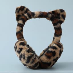 Leopard Foldable Leopard Print Earmuffs Winter Warm Thickened Ear Cover Women Windproof Frostproof Earlap Simple Plush Hairband
