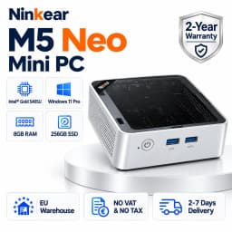 Ninkear M5 Neo Mini Pc, Intel Pentium Gold 5405U, 8GB RAM 256GB SSD, Windows 11, Dual Hdmi, Wifi 5, Bluetooth 5.0, 15W Low-Power Design 2Tb Expansion, Compact Desktop Computer