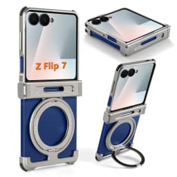 Oatsbasf Metal Phone Case for Samsung Galaxy Z Flip 7 6 with 360° Rotatable Stand Frameless Bumper Protective Z Flip 7 6 Cover