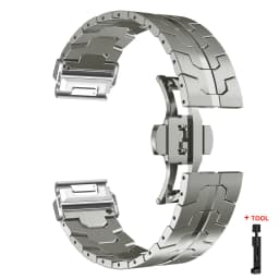 26 22mm QuickFit Metal Strap For Garmin watch Fenix 5/5X/5XPlus/6/6X/6XPro/7x Titanium Color Stainless Steel Band Forerunner 945