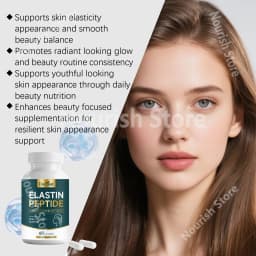 Advanced Marine Elastin Peptides 1000mg Capsules for Skin Firmness Support Beauty Wellness Formula Daily Supplement 60 Capsules
