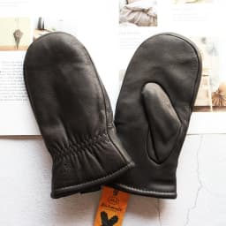 Winter Thickened Warm Deer Skin Mittens for Women's Windproof and Coldproof Sheepskin Fur Lining Driving Leather Gloves