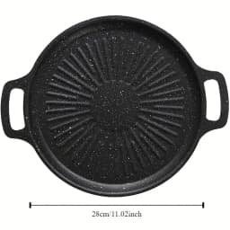 1pcs Carbon Steel Grill Pan Nonstick BBQ Griddle for Induction Cooktop Indoor Outdoor Use Dishwasher Safe BBQ Cookware