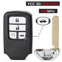 KEYECU 434MHz ID47 FCC ID: KR5V2X 2 / 3 / 4 Buttons Keyless Remote Car Key Fob for Honda CR-V HR-V Pilot City Jazz Civic Grace