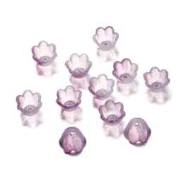50Pcs Gradient Flower Acrylic Beads Bellflower Spacer Beads Caps for DIY Charms Bracelets Jewelry Making Findings Accessories