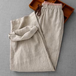 Cotton and Linen Color Blocking High-Waisted Wide-Legged Pants Female Summer New Korean Version of the Loose Temperament Casual