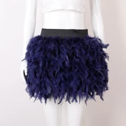 Women Solid Fluffy Feather Mini Skirt Elastic High Waist Short Skirt Halloween Carnival Party Stage Cosplay Costume Club Outfit