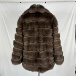 Real Fox Fur Women's Coat Jacket with a Suit Collar, Imitating Sable Fur, Fluffy and Fashionable