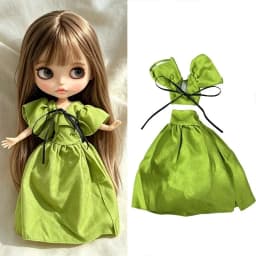 For Blythe Doll Outfit Clothes Luxury Checkered Coat Dress Set Sweet Princess Bowknot Skirt Clothing For Barbies OB24 Small 1/6