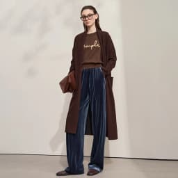 AMII Women's Pants Wide-leg Solid Knitted Pants Casual Woman Trousers 2025 Autumn New Retro Versatile Ladies Clothing 12523110