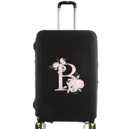 Luggage Case Suitcase Protective Cover Pink Flower Letter Name Pattern Travel Elastic Luggage Dust Cover Apply 18-28 Suitcase