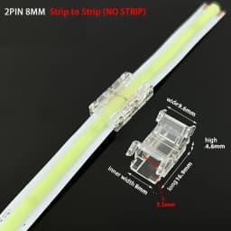 10PCS COB LED Wire Connector 2Pin 5 8 10mm Connection Solderless Mini Buckle Strip To Wire No Dark Area Connector