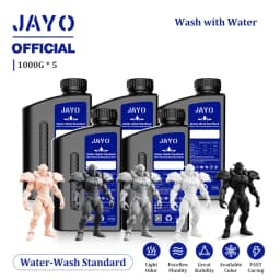 JAYO Water Washable 3D Resin 5pcs/set 3D Printer Resin 405nm UV Standard Rapid Photopolymer Resin for LCD/DLP/SLA 3D Printer