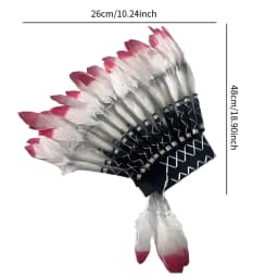 American Chief Indian Native Feather Headdress Decoration Prop for Celebrations Carnivals Themed Party Dance Show Halloween