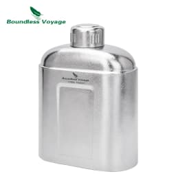 Boundless Voyage Titanium Bottle with Carry Bag 1.1L Open Flame Heating Canteen Camping Leakproof Drinkware for Hiking Ti3012D