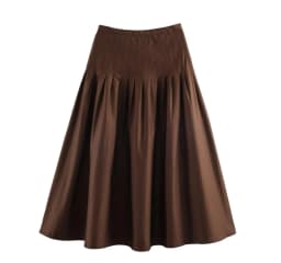 Vintage High Waist Package Hips Pleated Midi Long Skirt Coffee Spring Summer Women Long Skirts Femme Black