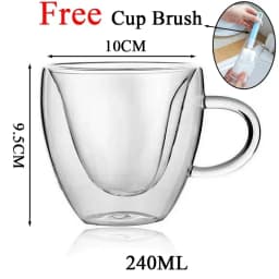 Double Wall High Borosilicate Glass Mug Heat Resistant Tea Milk Lemon Juice Coffee Water Cup Bar Drinkware Lover Gift Creativity