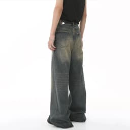 IEFB Summer Men's Denim Pants Old Blue Washed Male Jeans Straight Casual Menwear Loose Wide Leg Trousers New Fashion 9C354