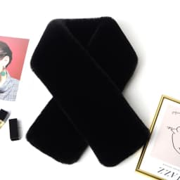 Cute Solid Color Cross Scarf Thicken Faux Rabbit Fur Neck Scarf Neck Warmer Girls
