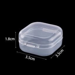 Mini PP Plastic Square Box Jewelry Fishhook Component Single-compartment Covered Transparent Storage Box
