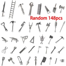 Mini Metal Hand Tool Pendants Dollhouse Hardware Accessories Vintage Alloy Miniature Tools for Doll House Decor