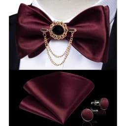 Exqusite Men's Self-tie Bowties Wedding Neck Ties For Man Accessories Cufflinks Hanky Brooch Set Red Black Yellow Blue Bowtie