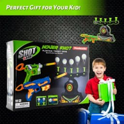 Newly Upgraded Luminous Electric Floating Target Children's Shooting Competition Soft Sponge Toy Gun Set Outdoor Sports Toy Gift