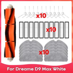 Fit For ( Dreame D10S, D10S Pro, F9 Pro, F10, D9 Max Gen 2, D9 Max White / RLD33GA ) Brush Filter Mop Accessories Part Spare