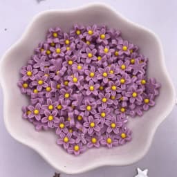 100Pcs 8mm Resin 3D Colorful Mini Flower Gems Flatback  Scrapbook Wedding Applique  Nail Art Decor Crafts  SL560