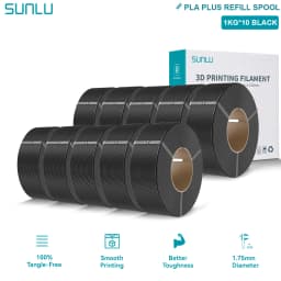SUNLU PLA/PETG/PLA PLUS 3D Filament Refill 1.75mm Neatly Wound 3D Filament Bundle Refill for Most Brand Reuseable Spool 10KG