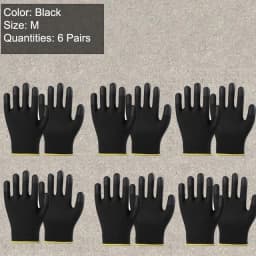 2/6/12 Pairs Nylon Knitted Gloves With PU Coated Work Safety Gloves Gardener Builder Driver Mechanic Protective Gloves Supplies