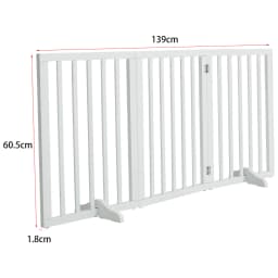 Voltsify Wooden Foldable Freestanding Panel Pet Gate, White & Grey for Entryways Halls Bedrooms