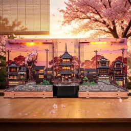 CUTEBEE DIY Book Nook Kit Japanese Sakura 3D Puzzle Dollhouse for Bookshelf Unique Craft Gift for Book Lover Christmas Miniature
