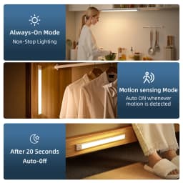 Motion Sensor Cabinet Light USB Rechargeable LED Under Cabinet Light 3 Colors Dimmable Magnetic Night Light