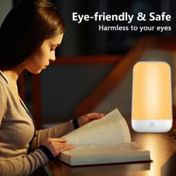 Smart Touch Bedside Table Lamp Dimmable RGB Bluetooth LED Night Light Rechargeable Kids Desk Lamp Camping Room Atmosphere Decor