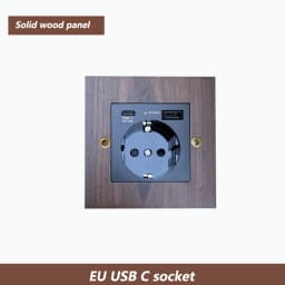 Model 86 Solid Wood Wall Light Switch Retro Brass Toggle Switch 13A English Wall 2gang2way Power Light Switch Socket Panel