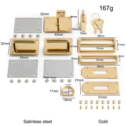 1/3/5Sets Big size High-Grade Solid stainless steel Lock Set For Classic Luxury Bags Padlock with Keys Replacement Accessories