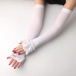 Summer Sunscreen Lace Half Sleeve UV Protection Ice Silk Arm Sleeves Lady Driving Cycling Long Gloves Hand Protector Cover