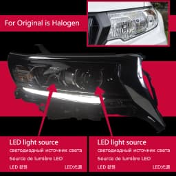 Car Head Lights Parts For New Prado 2018 2019 Cruiser LED Front Headlight Replacement DRL Daytime light Projector Facelift