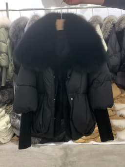 Janveny Large Real Silver Fox Fur Collar 2026 White Duck Down Jacket Women Winter Luxury Puffer Coat Oversize Feather Outwear