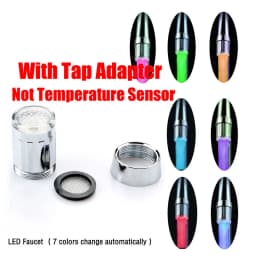 LED Temperature Sensitive Faucet Water Saving Kitchen Bathroom Sensor 7 Color Change Faucet Head Aerator Tap Nozzle Shower